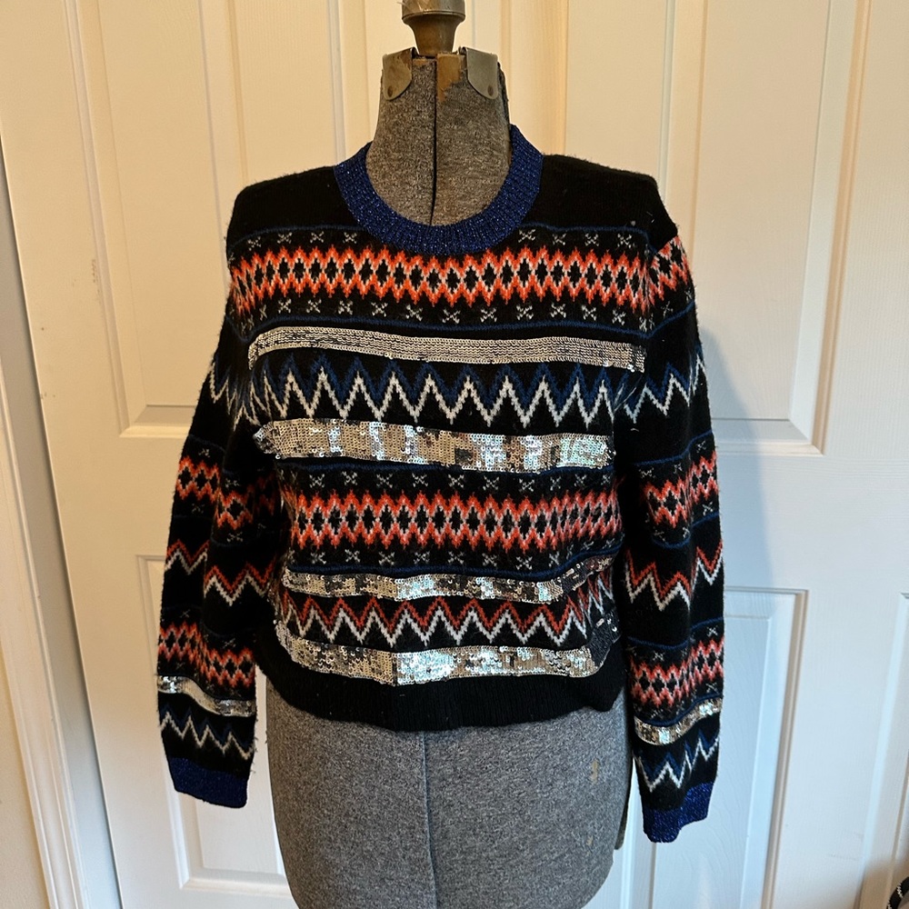 Topshop sequin cropped sweater
